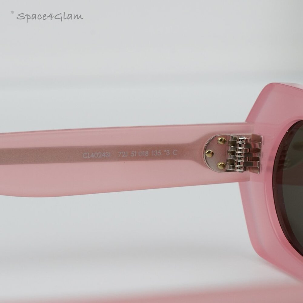 BRAND NEW Celine CL40243I 72J Shiny Opal Pink Brown  Rectangle Women Sunglasses - Picture 6 of 8